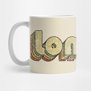 London // Vintage Rainbow Typography Style // 70s Mug